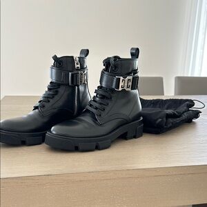 Givenchy Black Leather Ankle Boots